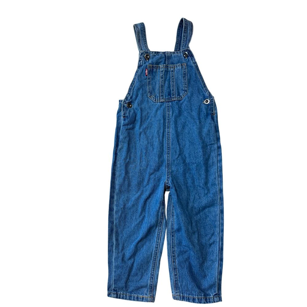 Levi's Toddler Bib Overalls Size 3T Blue Denim Cotton Classic Straight Leg Jeans